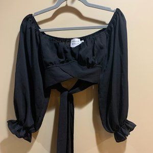 Hello Molly Size M Black Long Sleeve Top